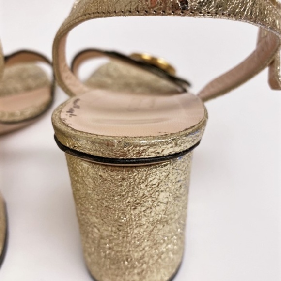 Gucci GG Marmont Sandals Gold - Picture 8 of 8